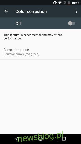 Android-korekcja kolorów
