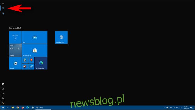 Pełnoekranowe menu Start w systemie Windows 10