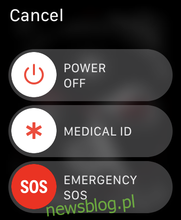 Apple Watch Emergency SOS Slider