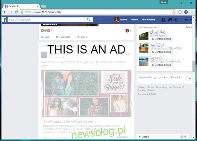 Marker reklamowy na Facebooku