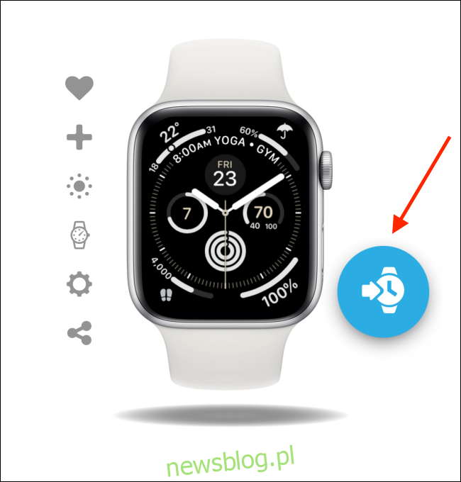 Stuknij przycisk Dodaj na tarczy zegarka w aplikacji Facer