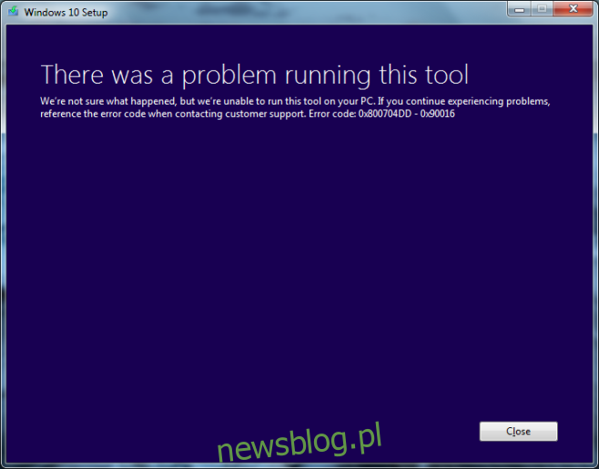 Błąd konfiguracji systemu Windows 10