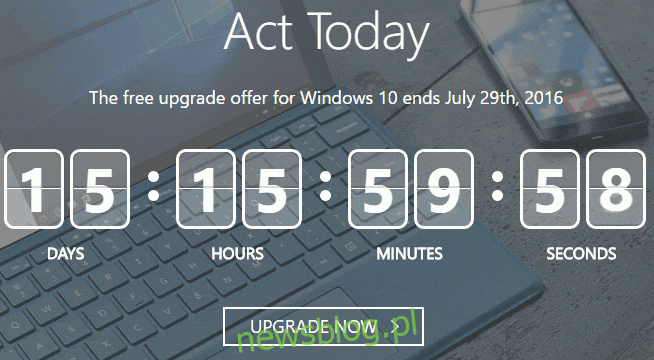 zegar aktualizacji systemu Windows 10