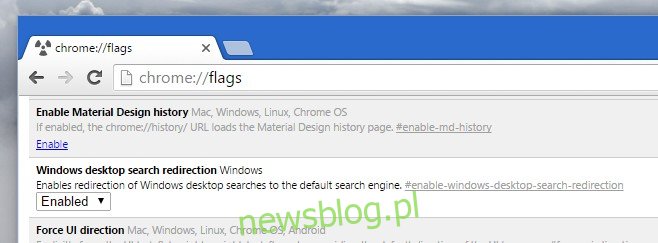 preferencje przekierowania wyszukiwania pulpitu chrome-Windows