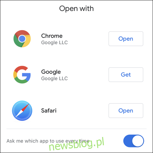 Wybieranie przeglądarki w Gmailu na iOS