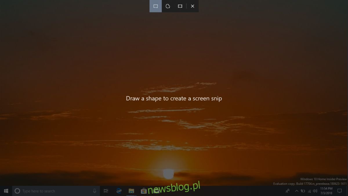 Jak otworzyć szkic ekranu z ekranem drukowania w systemie Windows 10