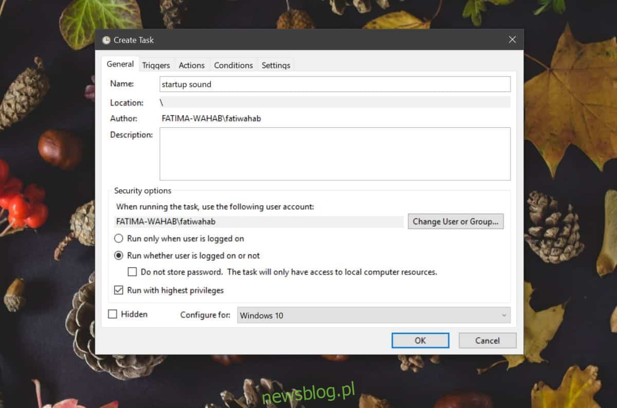 Jak grać w uruchamianie systemu i wyłączanie dźwięków w systemie Windows 10