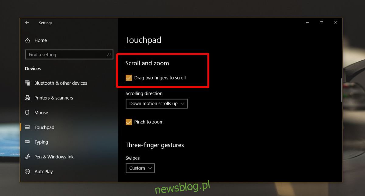 Jak wyłączyć przewijanie za pomocą touchpada w systemie Windows 10