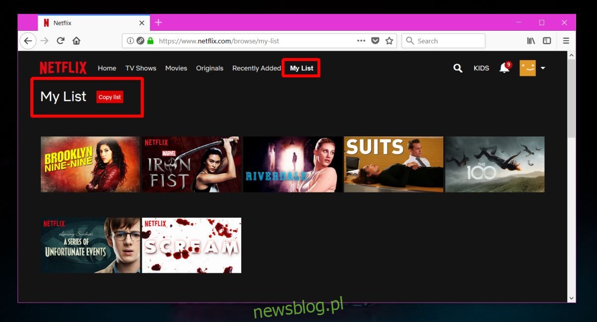 Jak wyeksportować listę obserwowanych filmów Netflix w przeglądarce Firefox