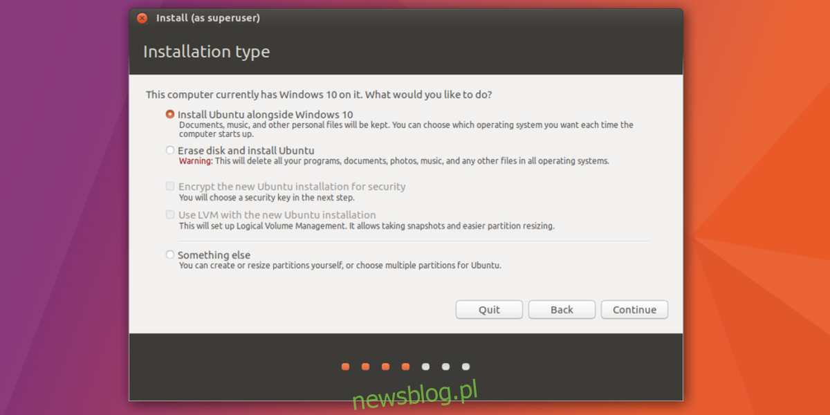 Jak naprawić Ubuntu nie wykrywający partycji Windows 10 podczas instalacji