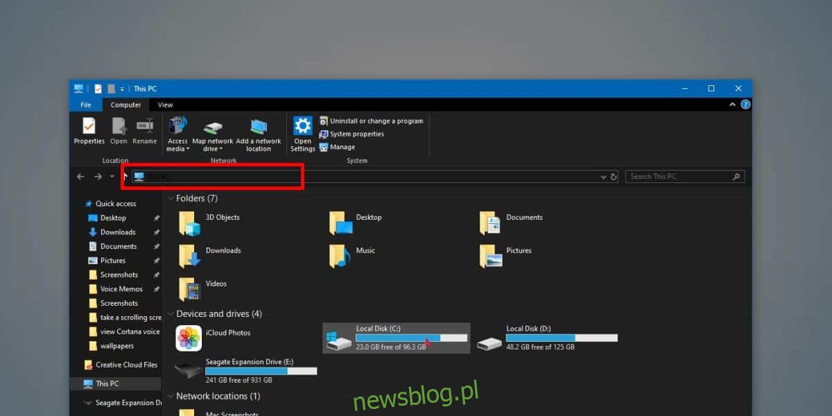 Jak naprawić czarny tekst na pasku lokalizacji Eksploratora plików w trybie ciemnym systemu Windows 10
