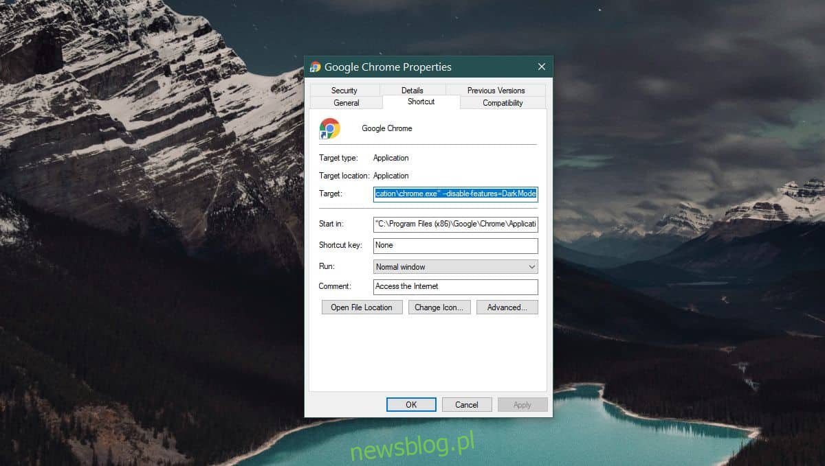 Jak wymusić tryb oświetlenia Chrome za pomocą ciemnego motywu systemu Windows 10
