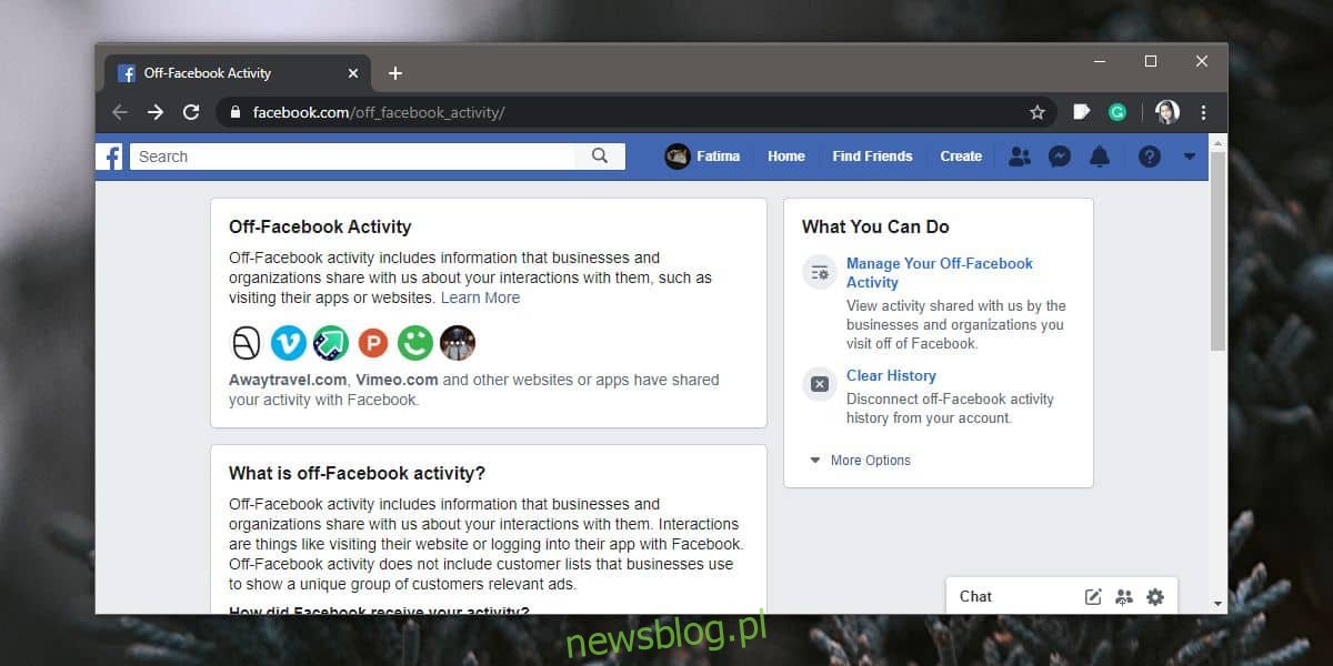 Jak wyłączyć śledzenie aktywności na Facebooku poza witryną przez aplikacje i strony internetowe