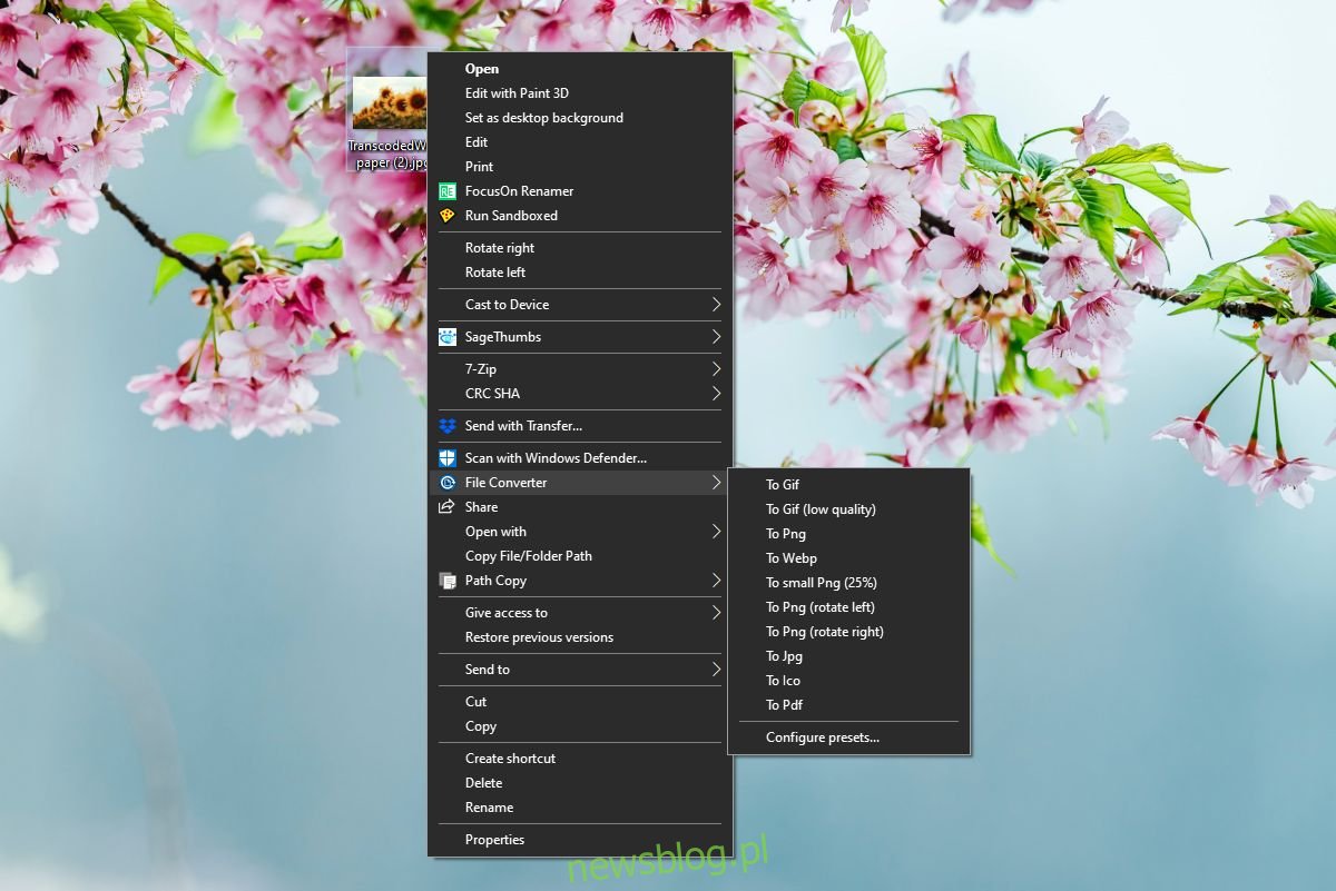 Jak konwertować pliki do innych formatów z menu kontekstowego w systemie Windows 10