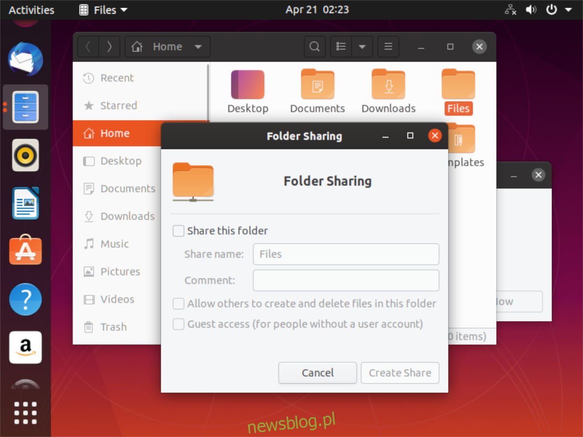 Jak udostępniać foldery z komputera Ubuntu w sieci