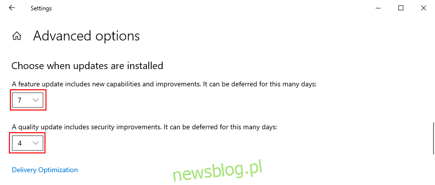 Windows 10 pokazuje, jak wybrać, kiedy aktualizacje są instalowane