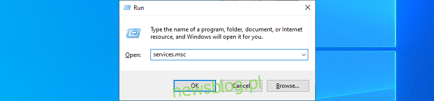 Windows 10 pokazuje, jak uruchomić services.msc