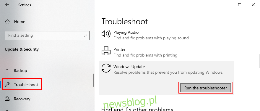 Windows 10 pokazuje, jak uruchomić narzędzie do rozwiązywania problemów z Windows Update
