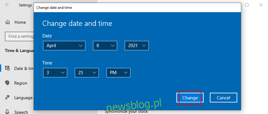Windows 10 pokazuje, jak zmienić datę i godzinę