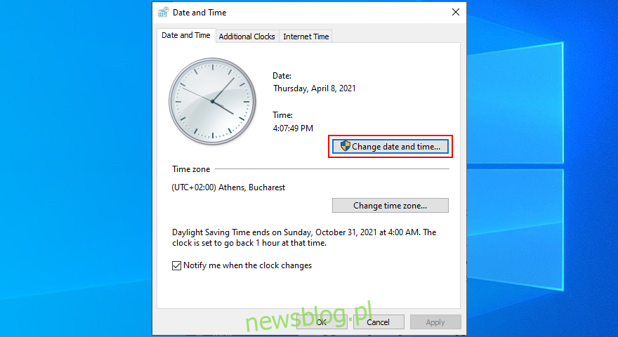 Windows 10 pokazuje, jak zmienić datę i godzinę