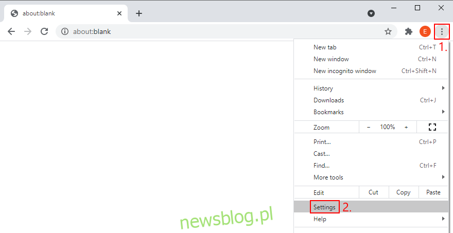 Google Chrome pokazuje, jak uzyskać dostęp do menu Ustawienia
