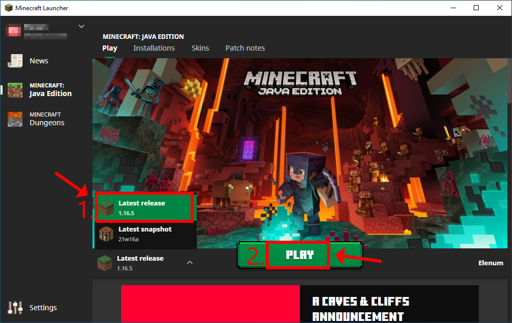 Minecraft Launcher pokazuje, jak grać w najnowszą wersję