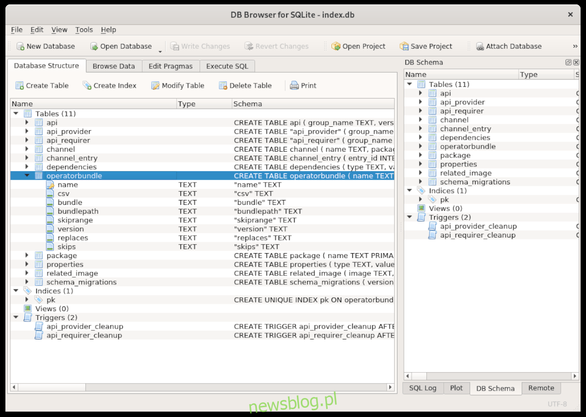 Sqlite Browser w systemie Linux