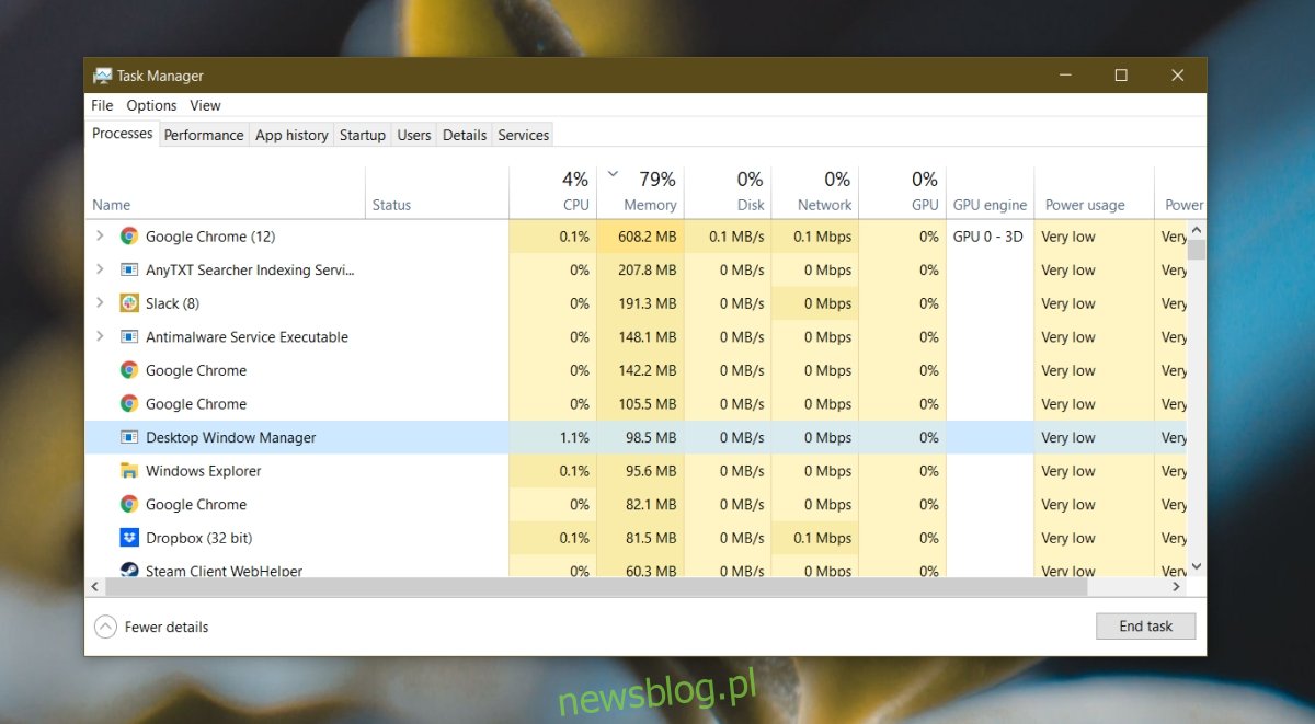 Jak naprawić wysokie zużycie pamięci przez Menedżera okien pulpitu w systemie Windows 10?