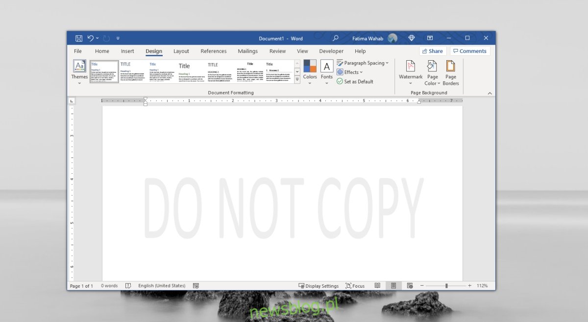 usuń znak wodny w Microsoft Word