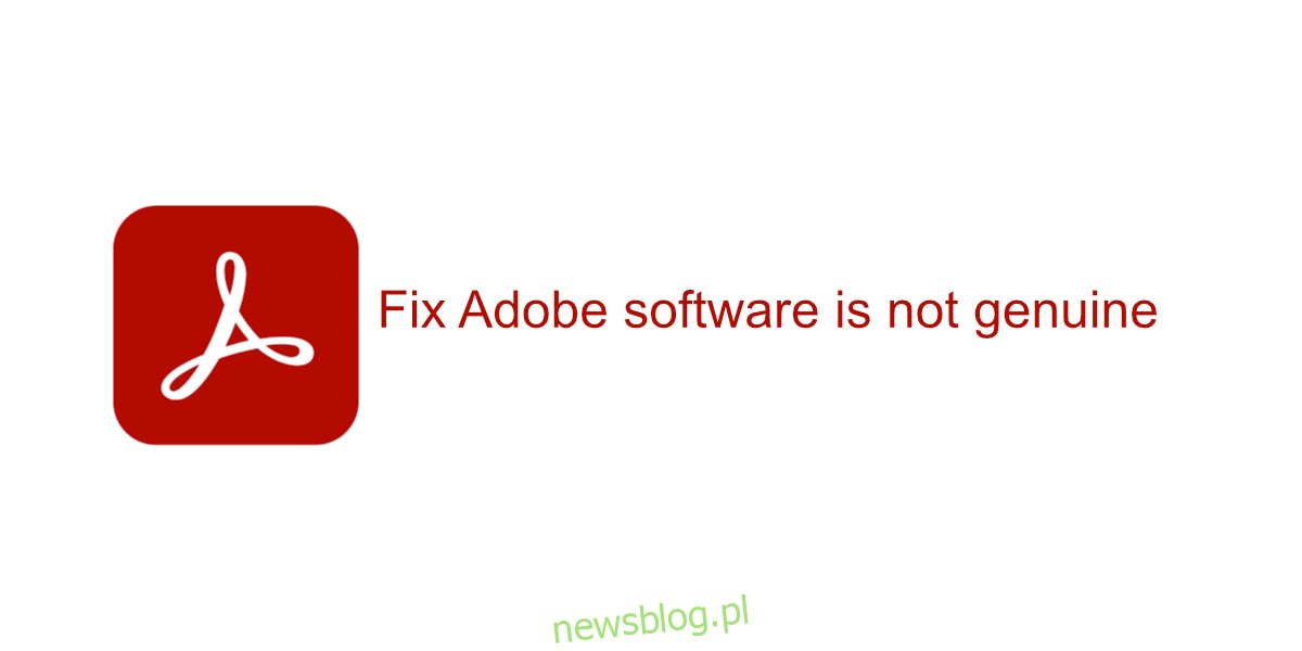 Oprogramowanie Adobe nie jest oryginalne