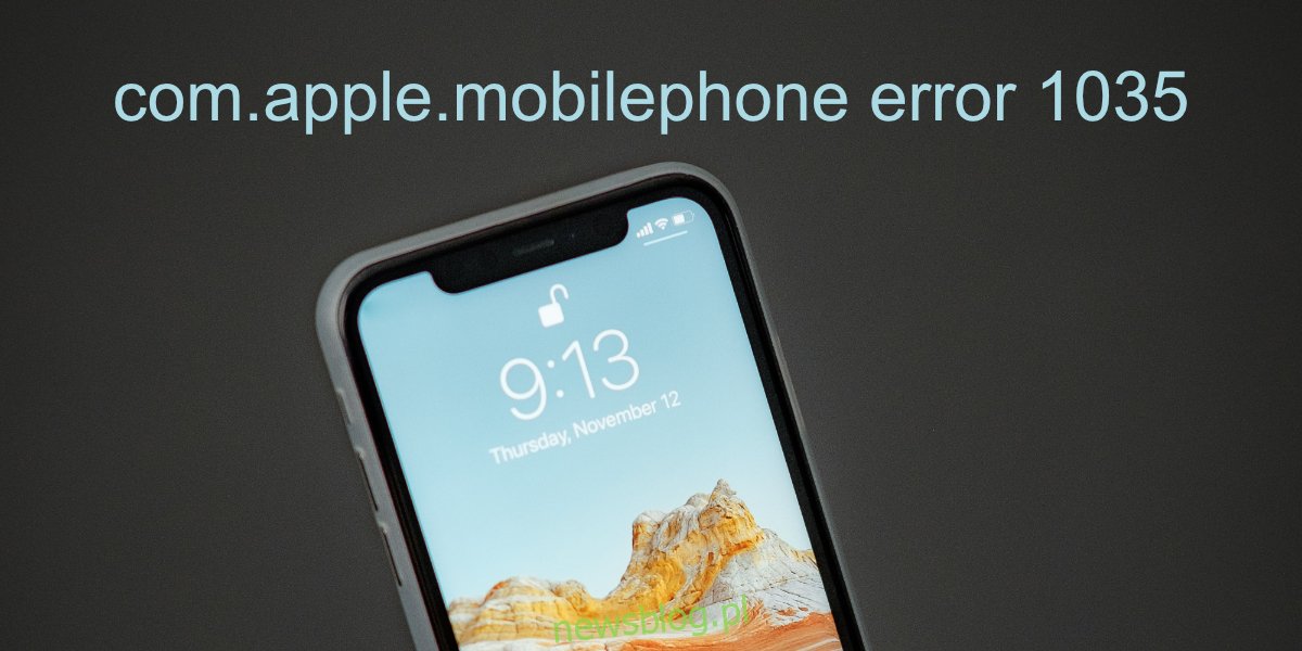 Błąd com.apple.mobilephone 1035