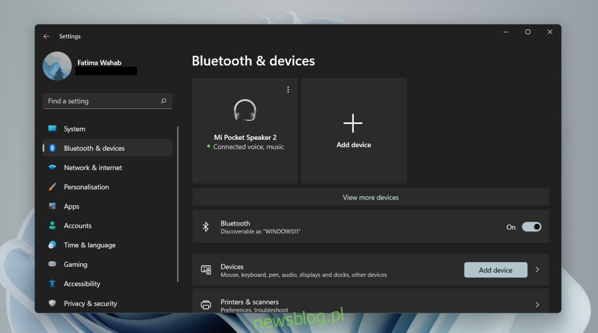 Urządzenie Bluetooth w systemie Windows 11