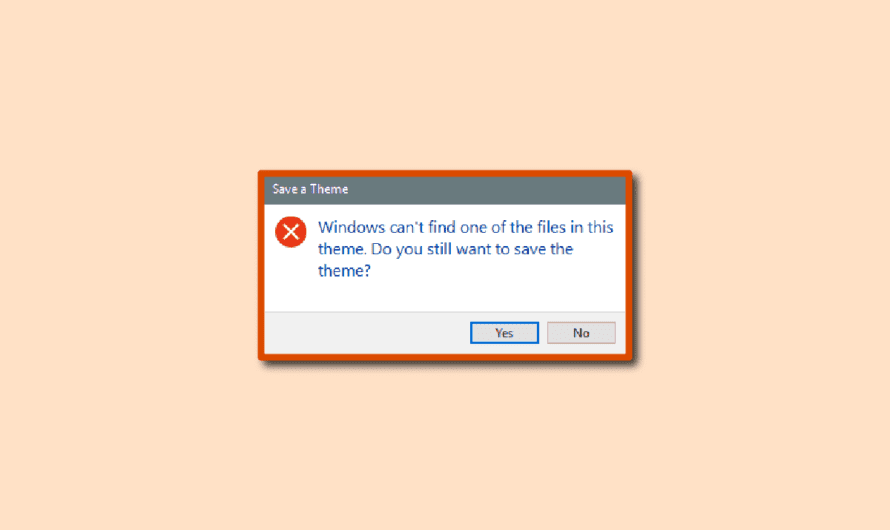 Napraw system Windows nie może znaleźć jednego z plików w tym motywie