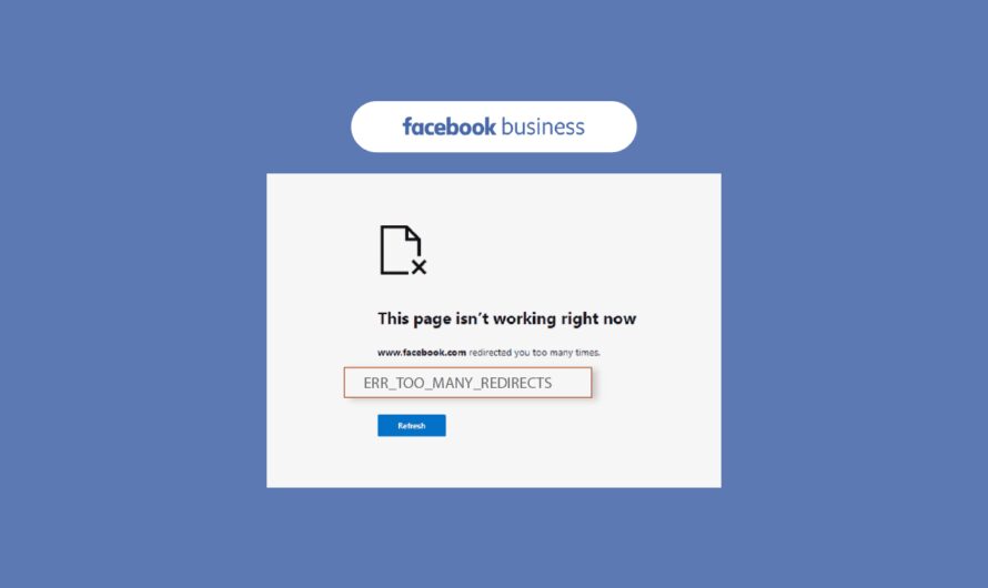 Napraw błąd zbyt wielu przekierowań strony biznesowej na Facebooku