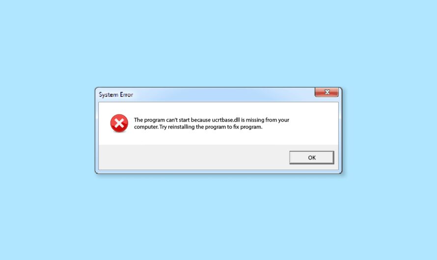 Napraw błąd Nie znaleziono pliku Ucrtbase.dll w systemie Windows 10