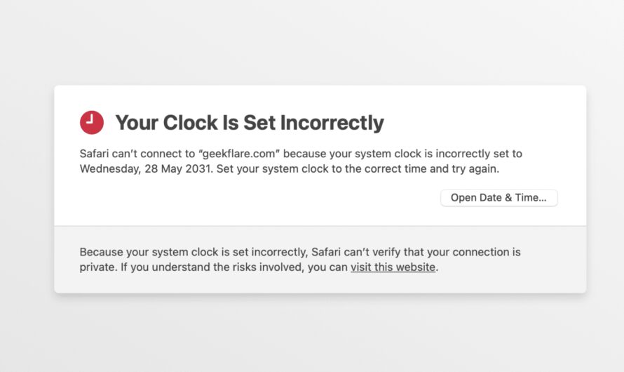 Błąd „Twój zegar jest do przodu” na komputerze Mac